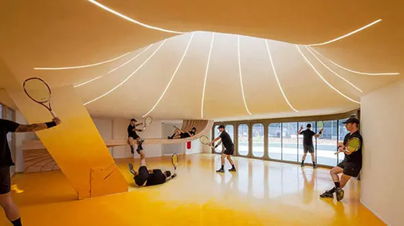 عکس های دیدنی از طراحی فوق العاده یک باشگاه تنیس