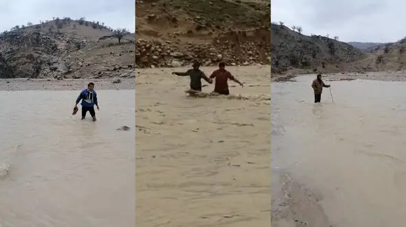 این معلم های ایرانی هر روز با مرگ می جنگند / مسئولان کهگیلویه و بویراحمد پل بسازید + فیلم