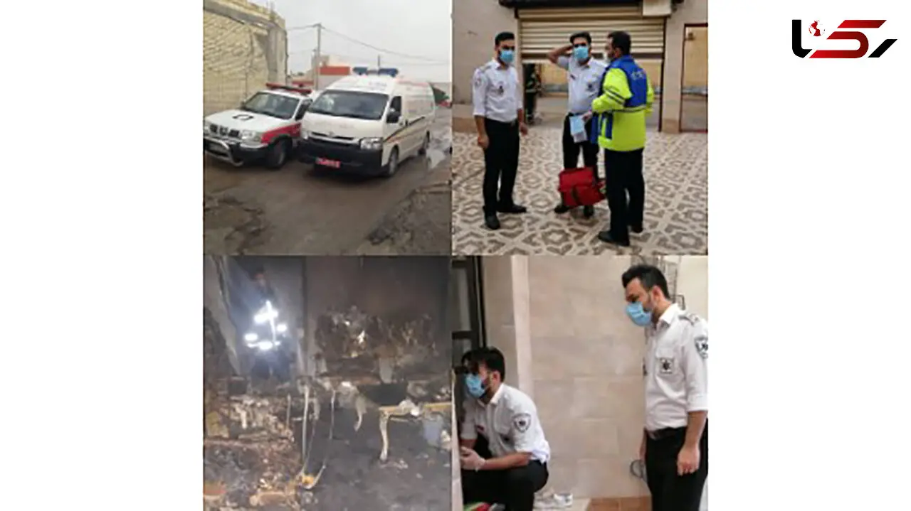 امدادگران اورژانس آبادان فرشته نجات یک خانواده شدند / همه در محاصره آتش  + عکس