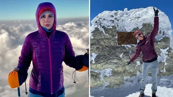 متفاوت ترین عکس از سارا بهرامی / فتح قله دماوند توسط خانم بازیگر ایرانی+ عکس