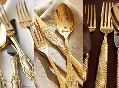15 مدل سرویس قاشق‌ چنگال طلایی شیک / انتخاب عالی برای مهمانی‌ های باشکوه