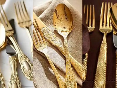 15 مدل سرویس قاشق‌ چنگال طلایی شیک / انتخاب عالی برای مهمانی‌ های باشکوه