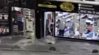 فیلم سیل وحشتناک در استانبول ترکیه / انفجار مشکوک در زیر باران