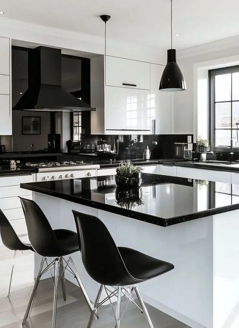 کابینت سفید مشکی | جدیدترین و شیک ترین مدل کابینت سفید مشکی ۲۰۲۶ از کلاسیک تا مدرن که عروس های باسلیقه طرفدارشن!