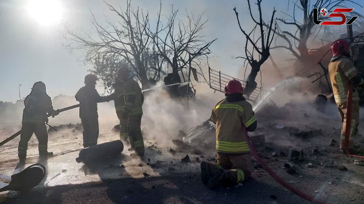 انفجار هولناک کارگاه غیرمجاز شارژ گاز LPG در جاده محمدشهر / کپسول گاز پای مرد جوان قطع شد + فیلم و عکس