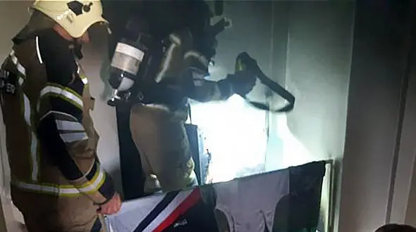 آتش سوزی در مجتمع مسکونی 80 واحدی