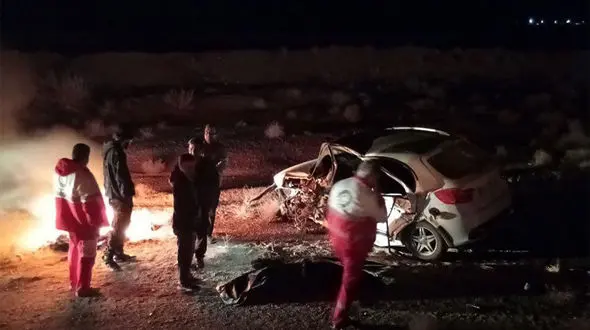 تصاویر تصادف مرگبار در جاده بردسکن به طبس/  یک قربانی و 7 زخمی