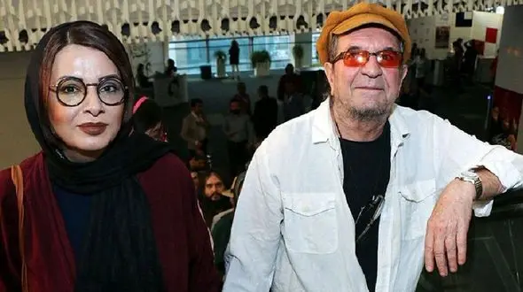 عکس لیلا حاتمی و توماج صالحی در مراسم چهلم داریوش مهرجویی 