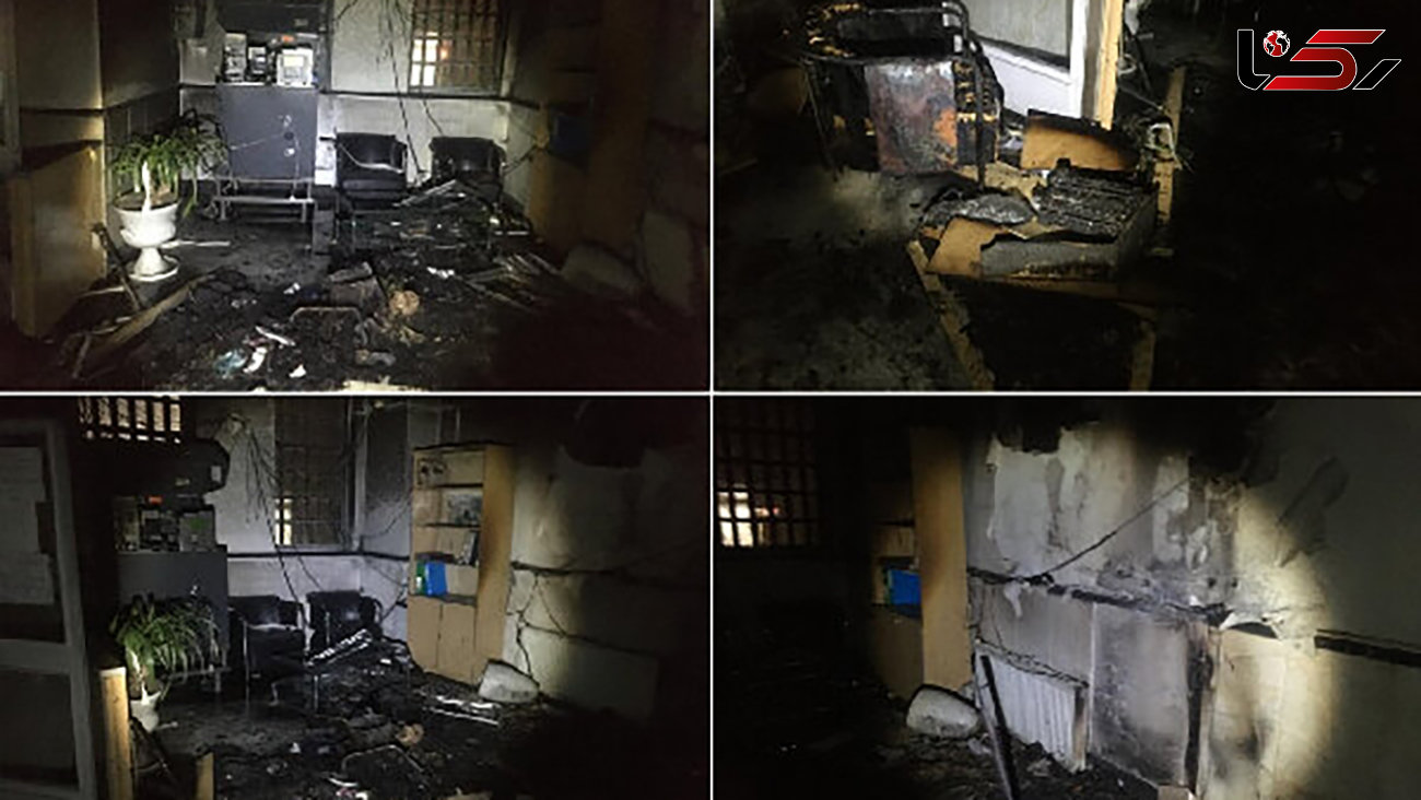 آتش سوزی مهیب در یکی از بانک های رودهن/ همه چیز جزغاله شد + عکس 