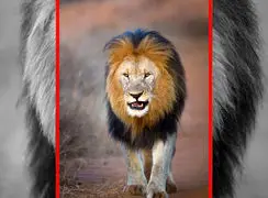 فیلم قدم های محکم شیر نر در حیات وحش