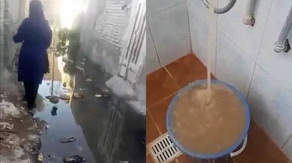 فیلمی از وضعیت اسفناک آب و فاضلاب در آبادان