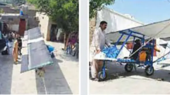 مرد پاکستانی با گاری هواپیما ساخت+ عکس