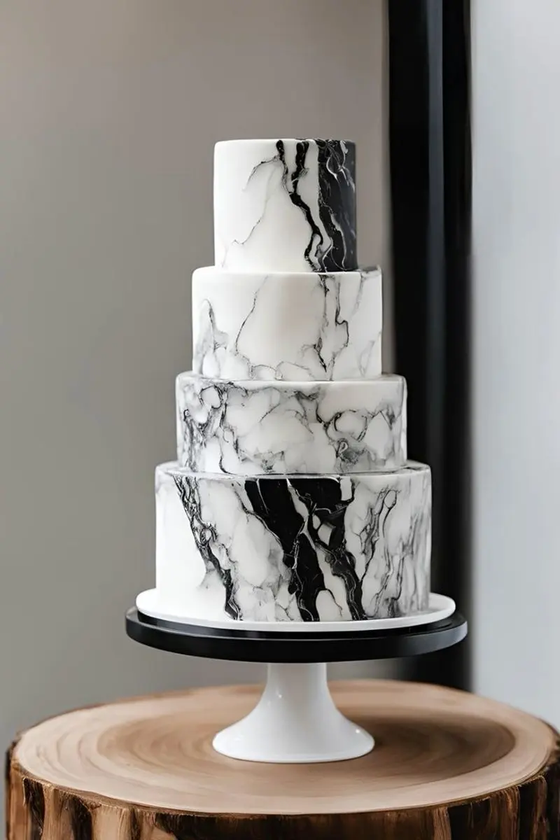 کیک تولد سیاه و سفید