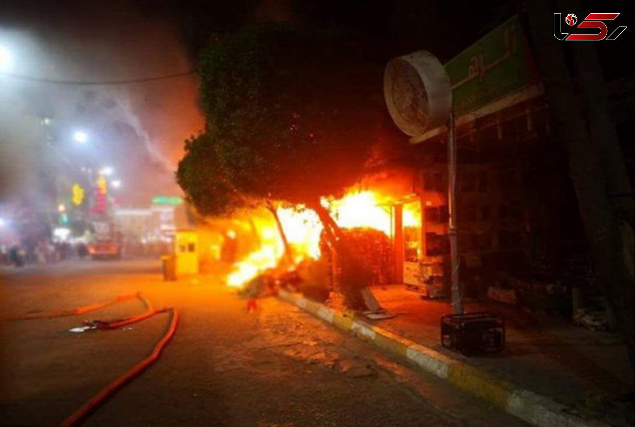 اولین تصاویر از حادثه آتش سوزی مرگبار در نزدیکی حرم امام حسین(ع)
