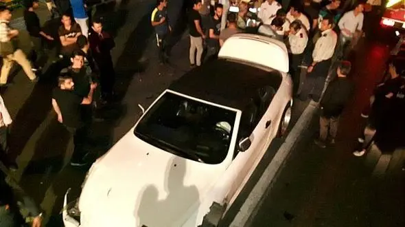 تصادف هولناک ماشین لوکس در شرق تهران+ عکس 
