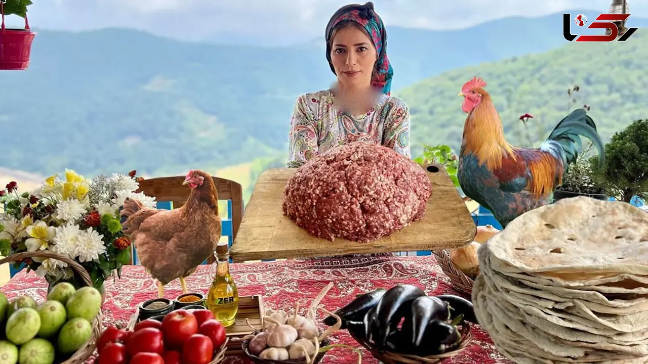 کوفته سنتی و نان تافتون؛ لذت آشپزی روستایی در ایران + فیلم