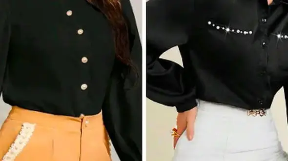 شومیز مشکی مجلسی؛ 15 مدل با جزئیات خاص و طراحی زیبا مناسب مجالس رسمی