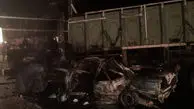 تصادف مرگبار تاکسی با تریلی در پاکدشت / 5 نفر در دم جان باختند