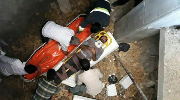 ﺳﻘﻮﻁ ﮐﺎﺭﮔﺮ ﺳﺎﺧﺘﻤﺎﻧﯽ ﺍﺯ ﺍﺭﺗﻔﺎﻉ ﺩﺭ ﺑﺠﻨﻮﺭﺩ + عکس 