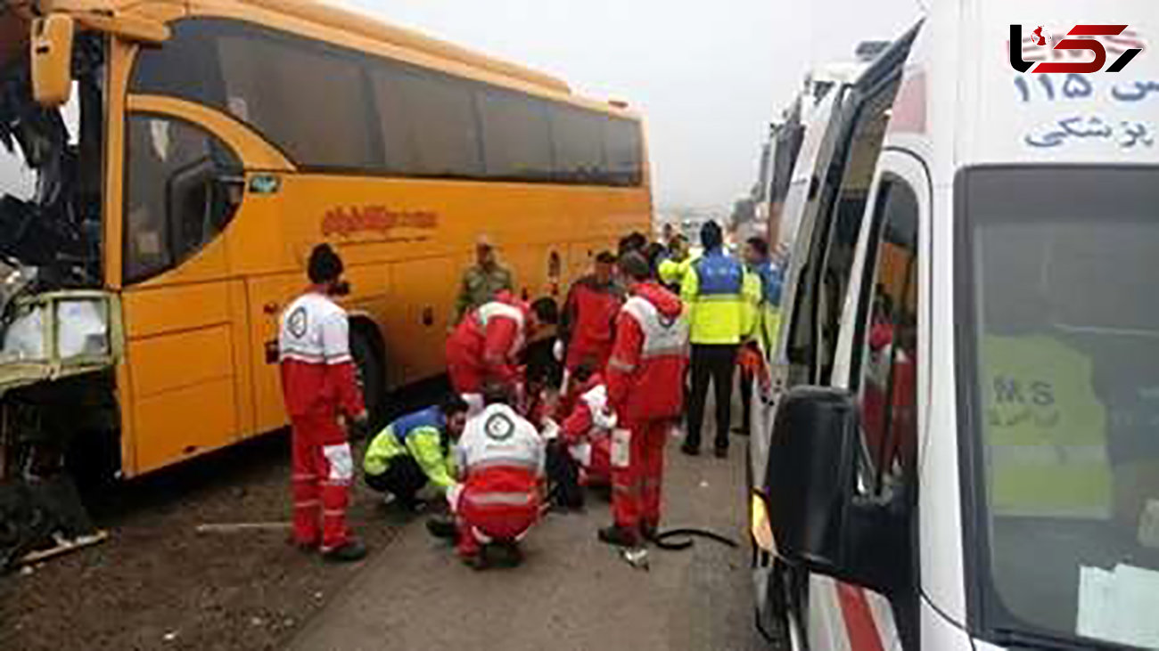 تصادف مرگبار اتوبوس با مینی بوس در زرندیه