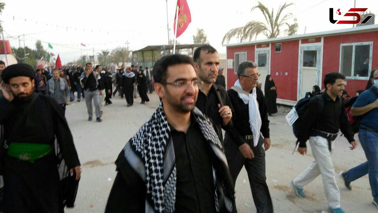 محمد جواد آذری جهرمی وزیر ارتباطات و فناوری اطلاعات در پیاده روی اربعین امسال 