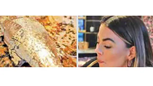 غذای ماهی با روکش طلا در رستوران لاکچری +عکس