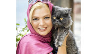 عزاداری خانم بازیگر ایرانی برای مرگ گربه اش + عکس