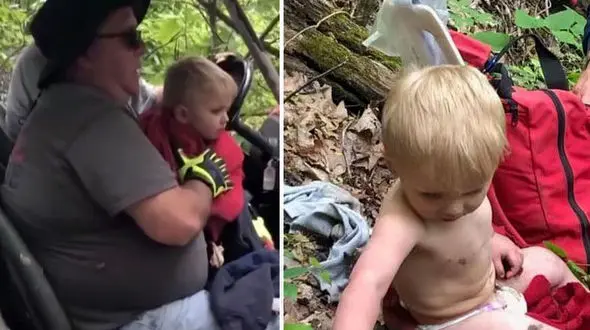 نجات باورنکردنی کودک خردسال در یک منطقه جنگلی! +فیلم 