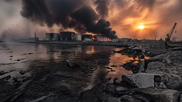 انفجار ده‌ها میلیون‌ تن کربن در آسمان ایران در جنگ چهل روزه/۸۵ نفتکش با ۲۱ میلیارد لیتر نفت در خلیج فارس،خطر نشت نفت در آب‌های کم‌عمق + جدول
