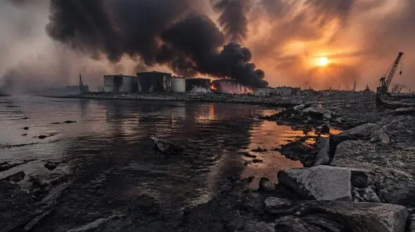 انفجار ده‌ها میلیون‌ تن کربن در آسمان ایران در جنگ چهل روزه/۸۵ نفتکش با ۲۱ میلیارد لیتر نفت در خلیج فارس،خطر نشت نفت در آب‌های کم‌عمق + جدول