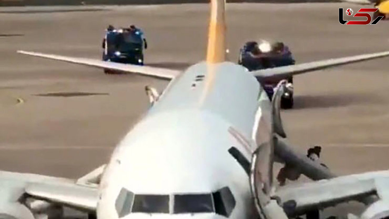 فیلم تخلیه اضطراری 163 مسافر پرواز هواپیمایی پگاسوس در فرودگاه دوسلدورف آلمان