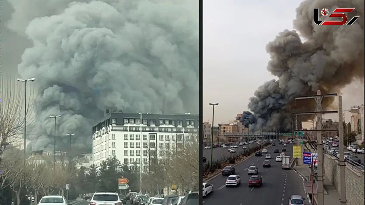 فیلم و عکس ها / آتش سوزی بزرگ در جنت آباد / دود سیاه آسمان تهران را گرفت / بازارچه محله خاکستر شد