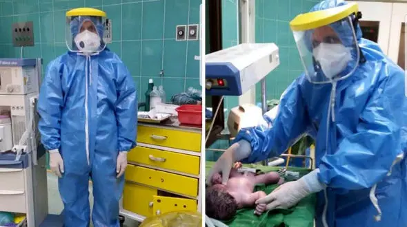 تولد اولین نوزاد ایرانی  از مادر کرونایی در سمنان +عکس