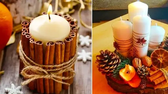 ساخت شمع دکوری خاص با چوب دارچین؛ 15 طرح جذاب