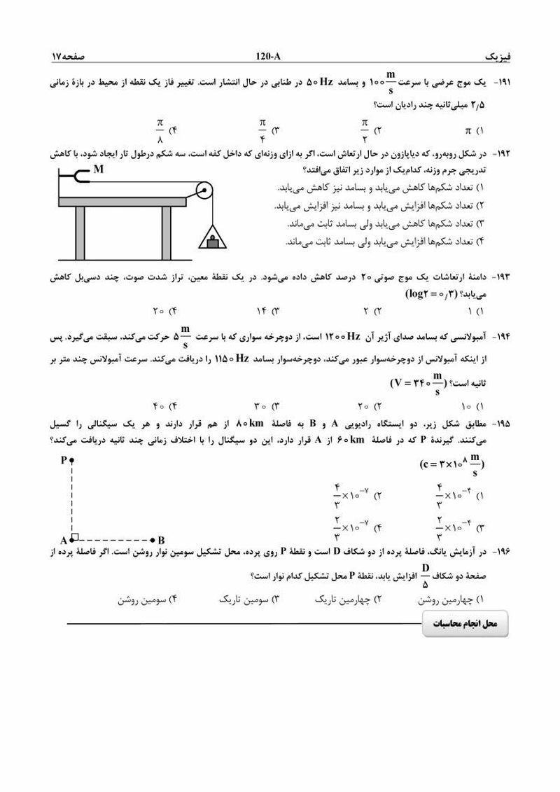 سوالات اختصاصی کنکور 96 ریاضی