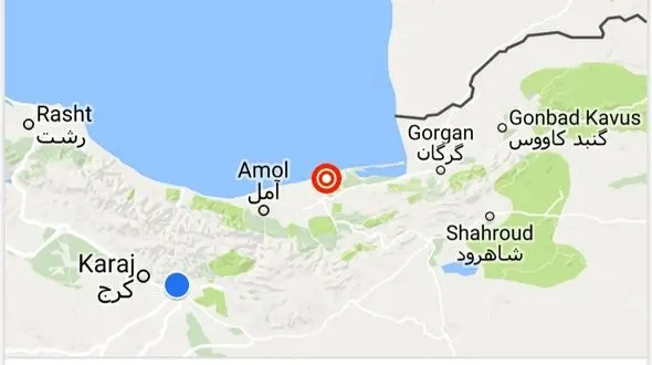وقوع زلزله ۴.۷ ریشتری در جویبار مازندران +عکس نقشه محل وقوع