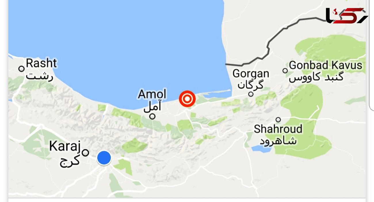 وقوع زلزله ۴.۷ ریشتری در جویبار مازندران +عکس نقشه محل وقوع