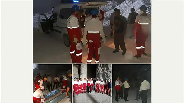 2 معدنچی زنده زنده در معدن نمک گرمسار دفن شدند + عکس