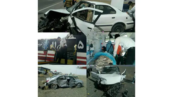 تصاویر برخورد زنجیره ای 4 خودرو در مه ولات / 18 نفر مصدوم شدند
