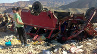 سقوط مینی بوس کارگران به دره در جاده دشتستان + فیلم و عکس