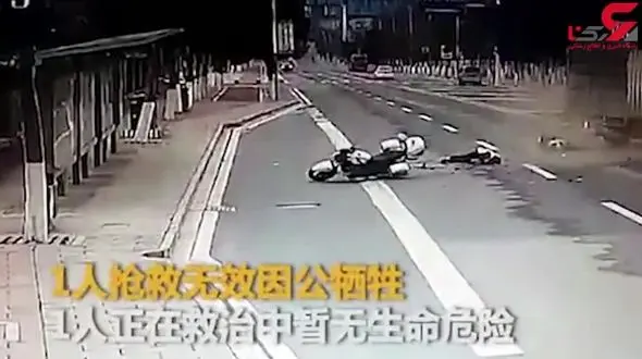 مرگ افسر پلیس به خاطر دور زدن ناگهانی کامیون + فیلم هولناک