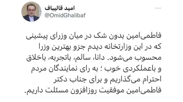 واکنش سخنگوی وزارت صمت به برکناری فاطمی امین توسط مجلس