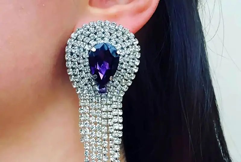 گوشواره جواهردوزی دستساز 