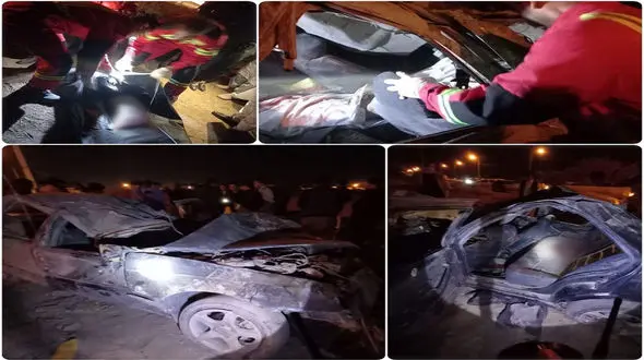 مرگ تلخ 2 سرنشین پژو در زاهدان + عکس