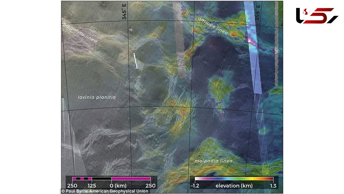 سطح ونوس مملو از رشته کوه‌ها، شیارها، گودال‌ها و دره‌ است