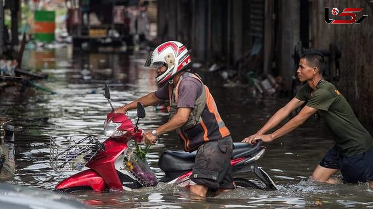 جاری شدن سیل در خیابان‌های بانکوک + عکس 
