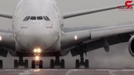 فیلم وحشت آور از لحظه‌ فرود بزرگترین هواپیمای مسافربری در باد شدید + فیلم / آلمان