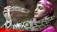 ملکه مارهای جهان ایرانی است + فیلم ترسناک از فائزه غلامی !