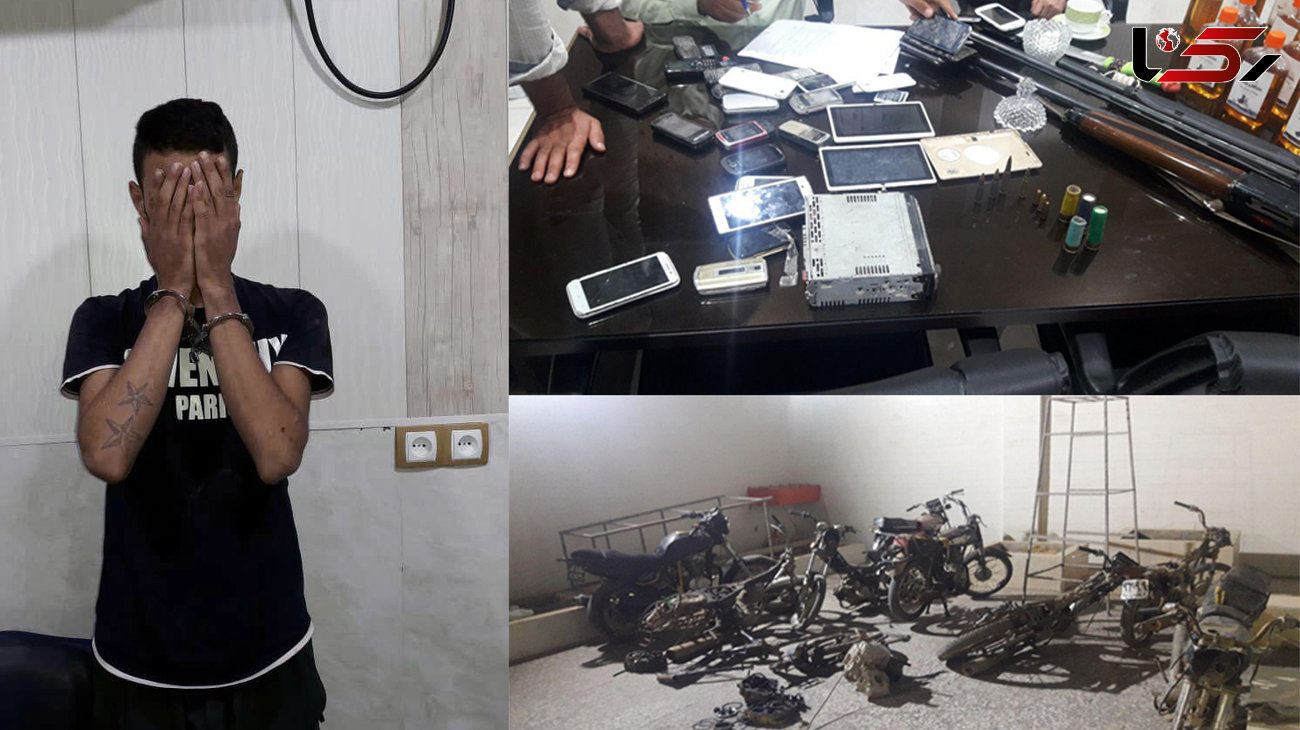 دستگیری سارق جوان در محل اوراق موتورهای سرقتی در آبادان +تصاویر