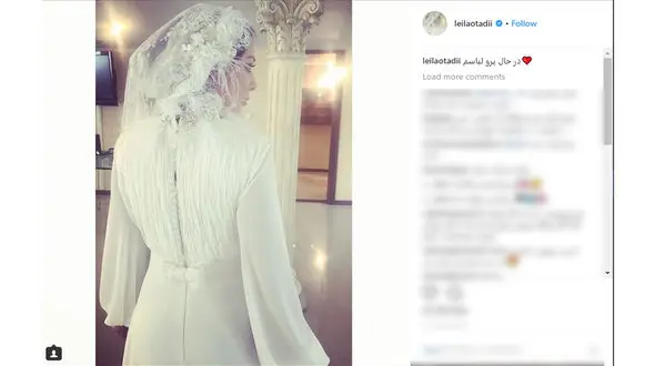 بازیگر معروف زن در حال پرو لباس عروس اش +عکس 
